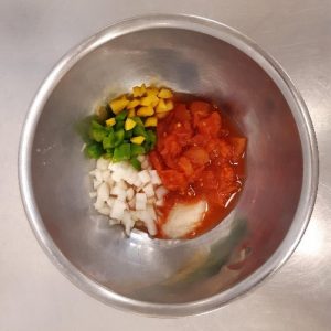 Mix vegetables together.
